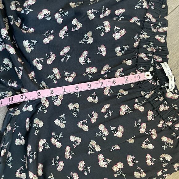 & Other Stories floral navy pants viscose size 6 womens pull on elastic waist - Picture 6 of 7